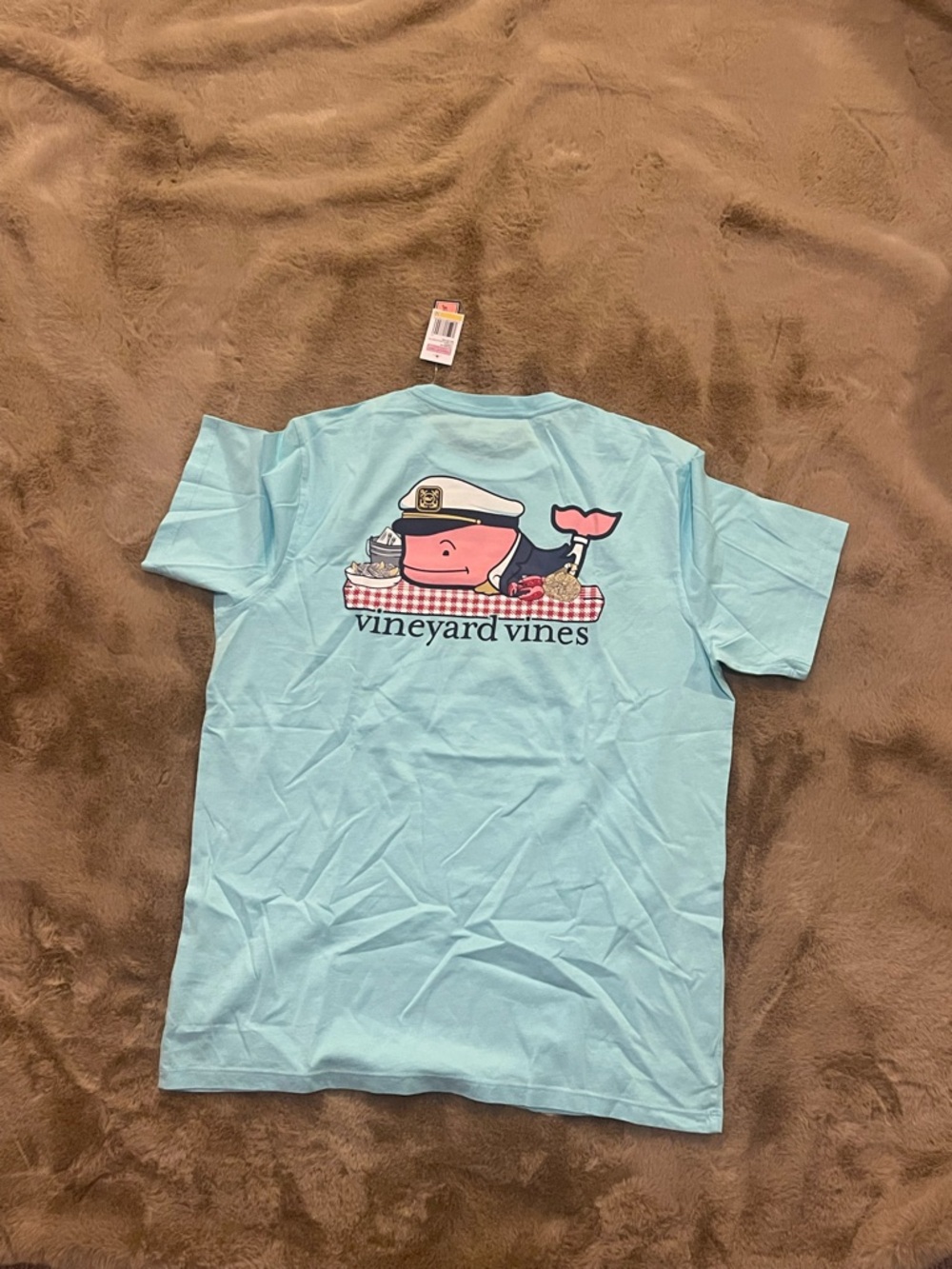 VINEYARD VINES MENS MEDIUM TSHIRT TEE SHIRT BLUE LOBSTER CLAM BAKE BOAT SUMMER M